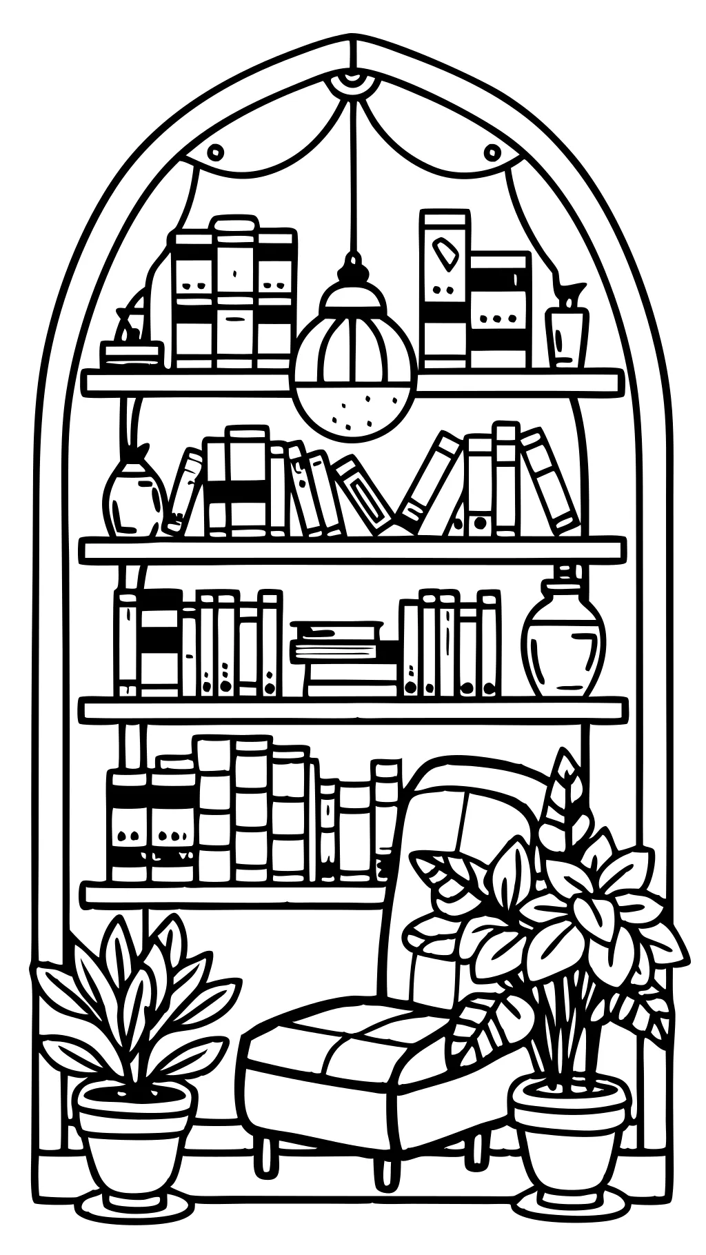 coloring pages of library